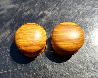 Olive wood Plugs Convex  Handmade Wooden Ear Plugs Organic Gauges Olive Wood PAIR 2,5 mm- 56 mm