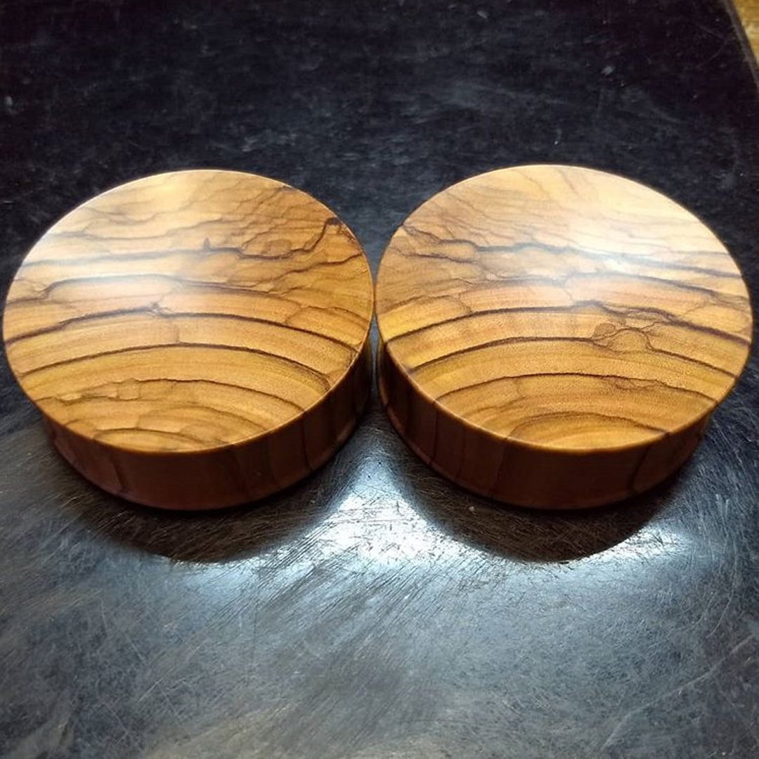 Bethlehem Olive Wood Plugs Concave Handmade Wooden Ear Plugs Etsy