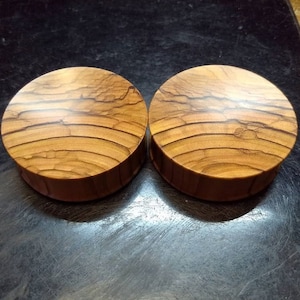Bethlehem Olive wood Plugs Concave Handmade Wooden Ear Plugs Organic Gauges Olive Wood PAIR 10 mm- 101 mm 00 g-4&quot;