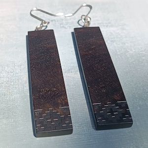 Ebony Dagle Earrings Dangles, Wooden Earrings, Statement Earrings, Black Earrings, Style #9