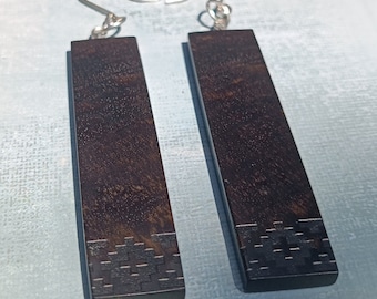 Ebony Dagle Earrings Dangles, Wooden Earrings, Statement Earrings, Black Earrings, Style #9