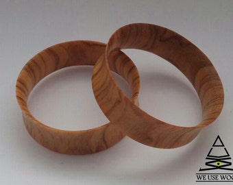 Olive wood Tunnels Plugs Handmade Wooden Ear Plugs Organic Gauges PAIR 5 mm- 76,2 mm 4 g-3"