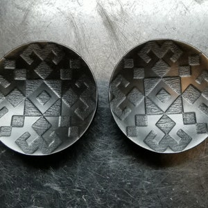 Ebony Plugs Engraved Organic Concave Handmade Wooden Ear Plugs Gauges PAIR 14 mm-51 mm 9/16&quot;-2&quot;
