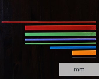 Square Spacer/Gauge/Straightedge for Bookbinding, Cartonnage, and Other Crafts (2.5 mm high, 3d-printed, Mark II)