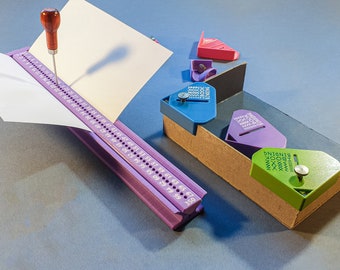Bookbinding Set #2B: Section Punching Cradle Type B + Corner Clamps for Boxmaking (3d-printed, Mark II)