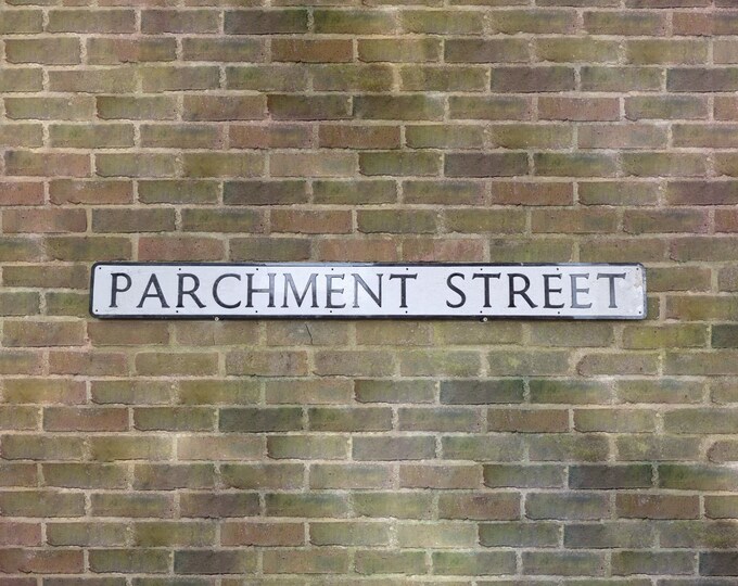 Parchment Rd Vintage Parchment Street Road Sign From Chichester, UK - Etsy