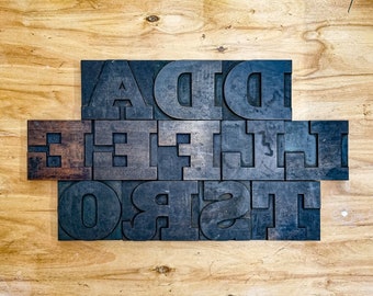 Antique Wooden Letterpress Type - DeLittle; Extra Bold Slab Serif; 4 Inches / 10,1 cm  (12 letters available)
