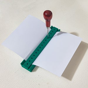 Mini Signature Punching Tool for Bookbinding / Signature Punching Cradle / Hole Punching Tool (3d-printed, Type A, Mark I)