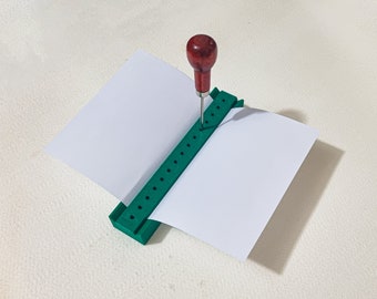 Mini Signature Punching Tool for Bookbinding / Signature Punching Cradle / Hole Punching Tool (3d-printed, Type A, Mark I)