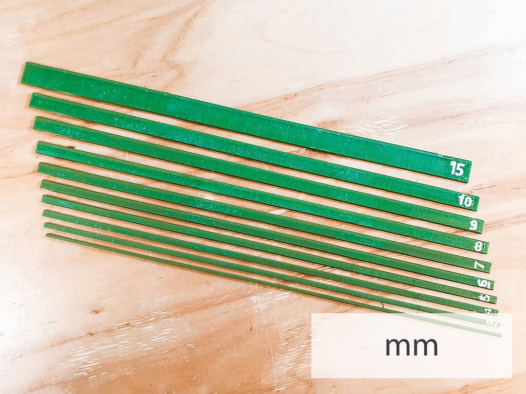 Set of Thin Spacers metric Gauges/straightedges for Bookbinding, Cartonnage, and Other Crafts 2.