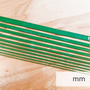 Set of Thin Spacers (Metric) Gauges/Straightedges for Bookbinding, Cartonnage, and Other Crafts (2.5 mm high, 3d-printed, Mark II)