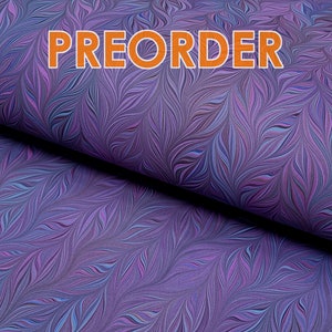 Marbled Paper: Purple Feathered Chevron by Papiers Prina