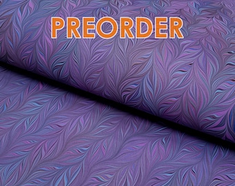 Marbled Paper: Purple Feathered Chevron by Papiers Prina
