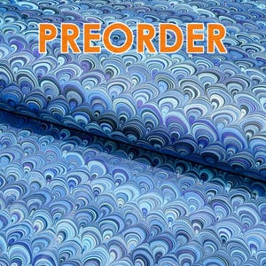 Voorbestellen. Gemarmerd papier: Peacock Blue van Papiers Prina
