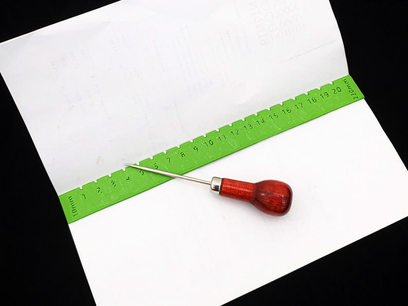 Flat Punching Tool for Bookbinding / Awl Guide / Hole Punching Tool 3d-printed, Mark II image 2