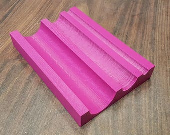 20x4 cm Two-Sided Spine Rounding Tool with 7 Grooves (Rondzetblok / Rundeholz, 3D-Printed)