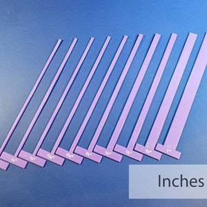 Set of Thin T-Spacers (Imperial) Gauges/Straightedges for Bookbinding, Cartonnage, and Other Crafts (2.5 mm high, 3d-printed, Mark II)