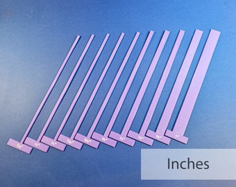 Set dunne T-afstandhouders (Imperial) (Imperial) met rechte randen voor boekbinden, kartonneren en andere ambachten (2,5 mm hoog, 3D-geprint, Mark II)