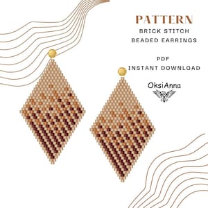 Abstract brick earrings pattern Beading earrings Seed bead earrings Geometric earrings design Beading tutorial Beadwork jewelry design