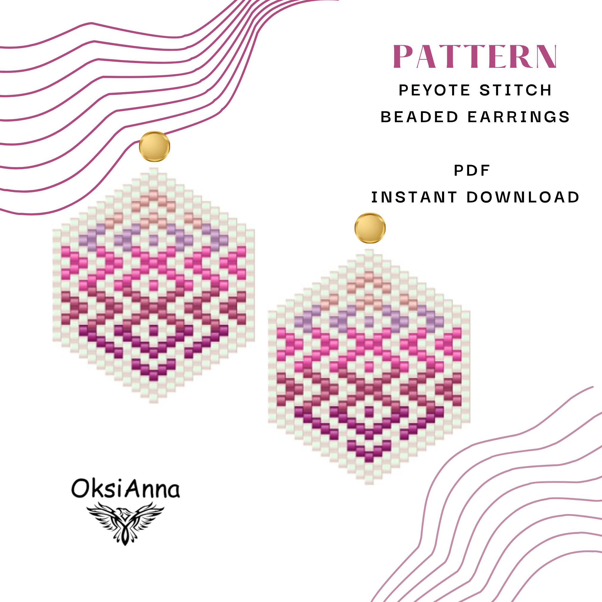 Colorful Beading Earrings Pattern Ombre Peyote Earrings Abstract Seed ...