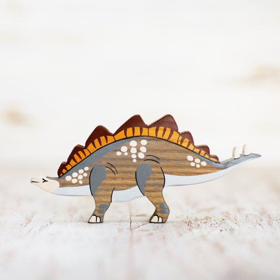 wooden dinosaur figures