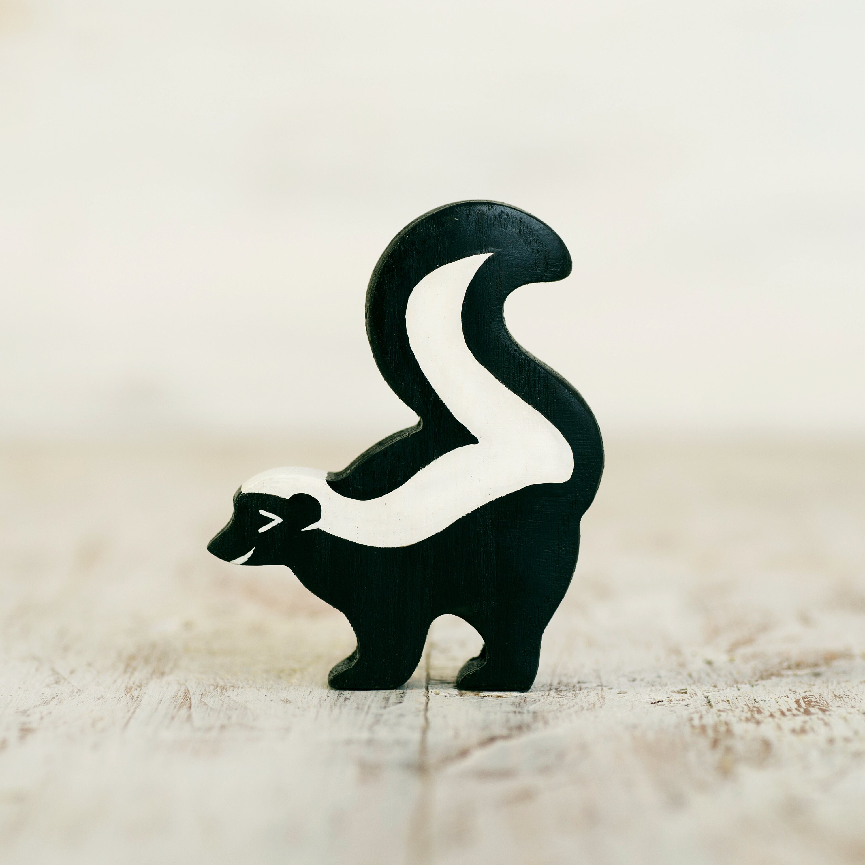 Wooden toy Skunk figurine Wild animals Wildlife animals Etsy