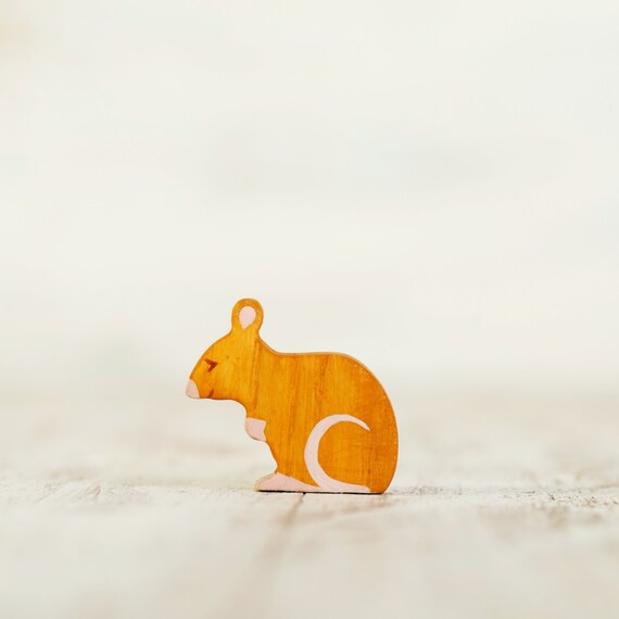 Holzmaus Toy Barnyard Tierfiguren Maus Figur Garten Tiere Etsy