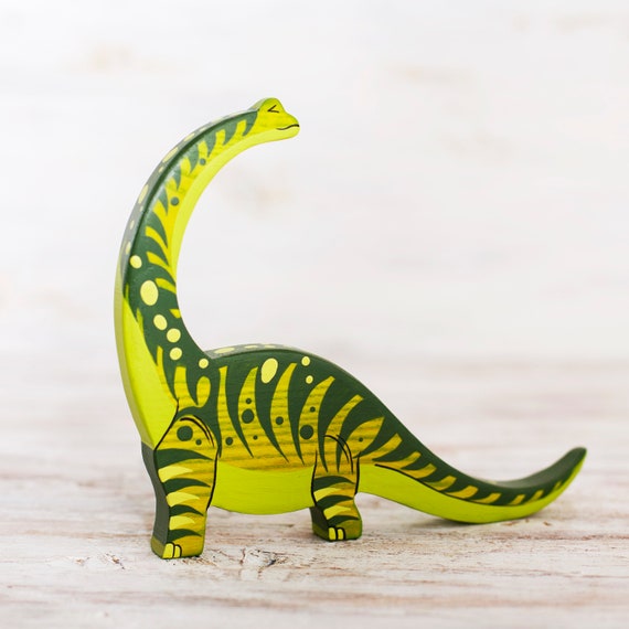 wooden dinosaur figures