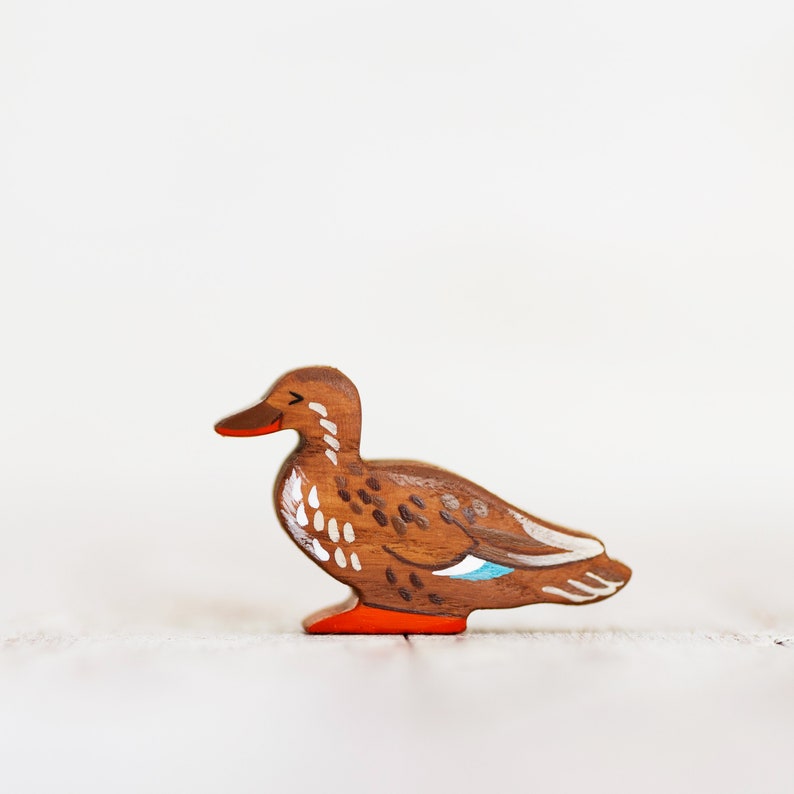 Wooden Toy Brown Duck Bird Toy Mallard Drake Widgeon | Etsy