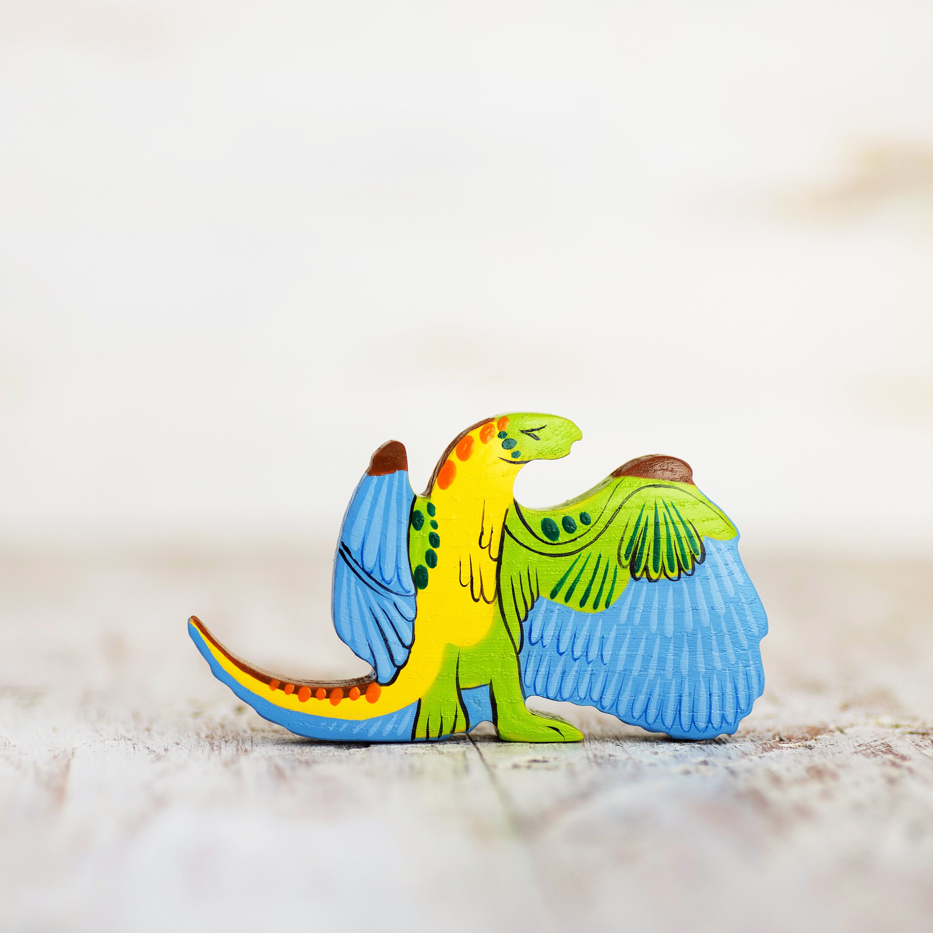Wooden Archaeopteryx Toy Dinosaur Figurine Prehistoric Animals Etsy