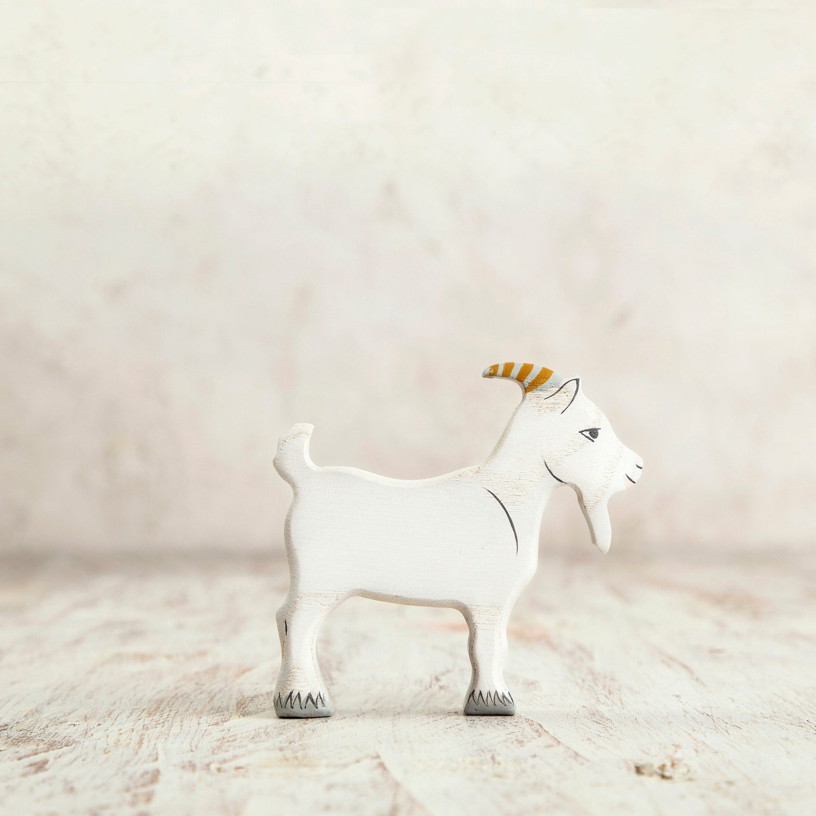 Wooden toy Goat figurine Farm Animals Etsy