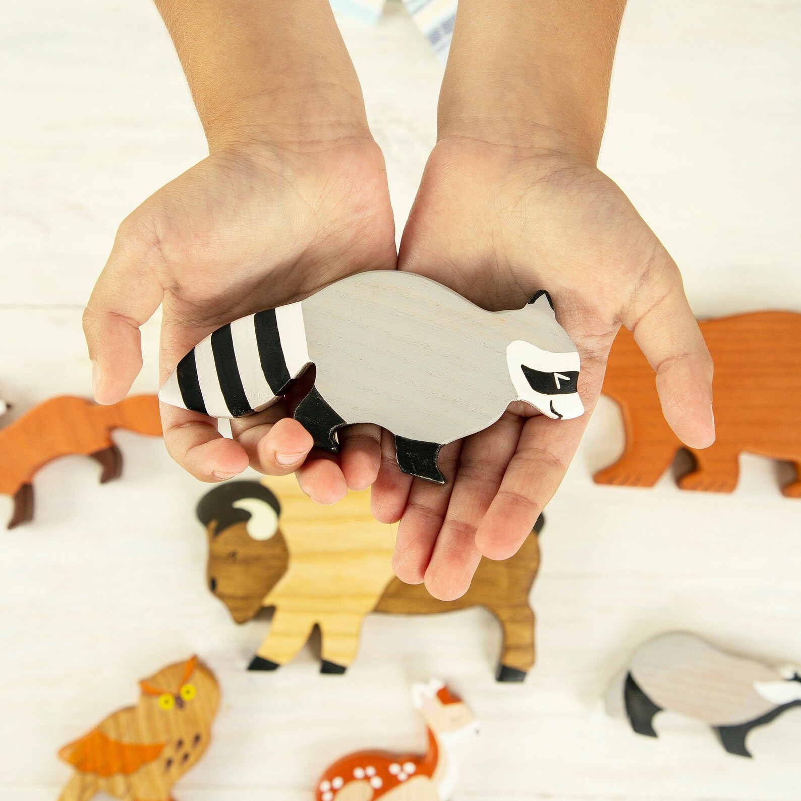 BIG SET Wooden woodland animals toys 9pcs Trees 5pcs Etsy