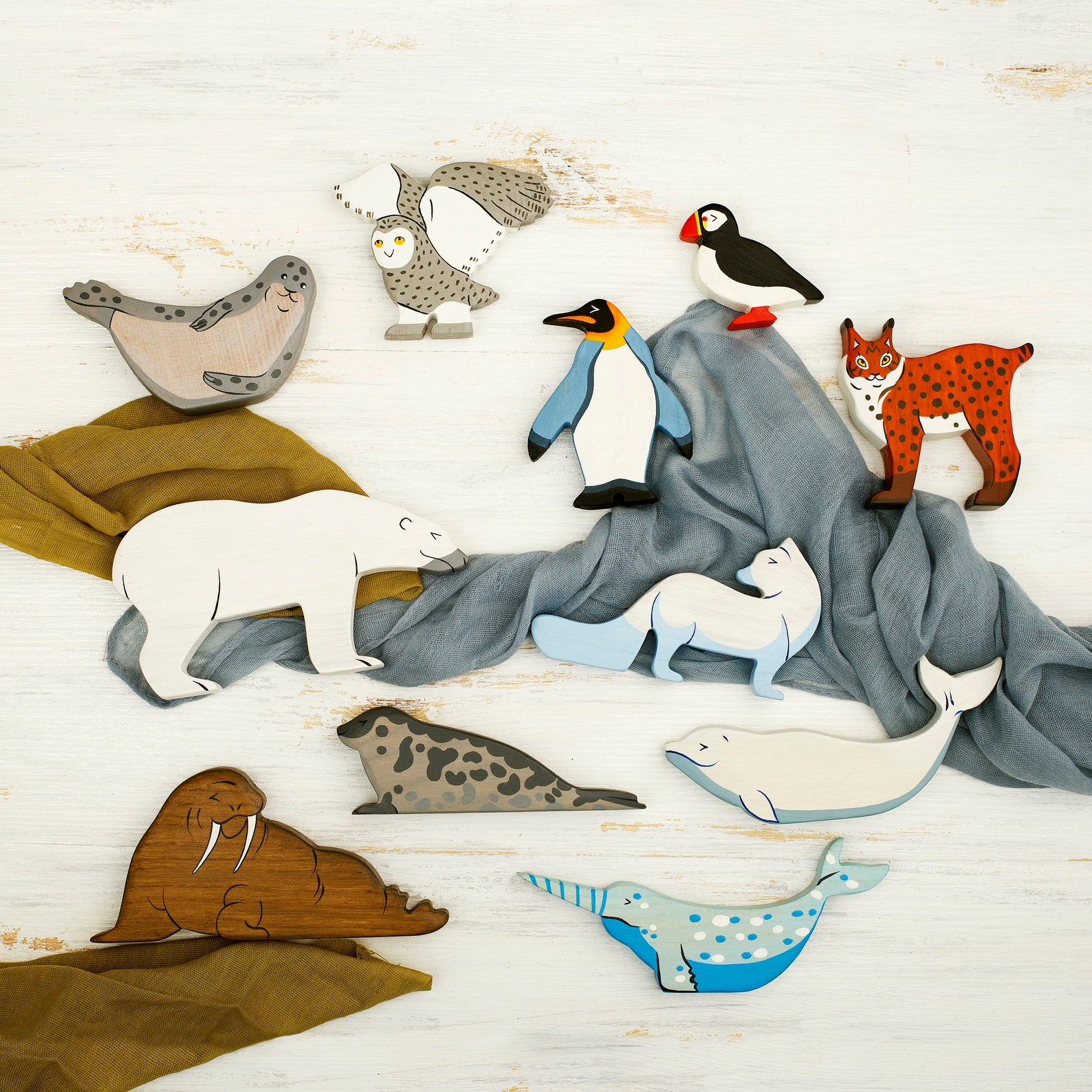 Arctic Animals toy set 11pcs Polar bear Arctic fox Etsy