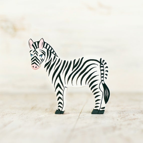 Holzspielzeug Zebra Figur Safari Tierspielzeug Afrikanische Etsy