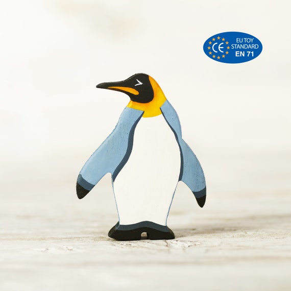 Figurine De Manchot Royal En Bois Animal Du Pole Sud Etsy