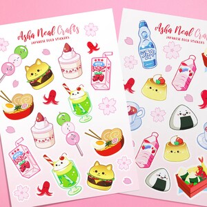 2 Sticker Sheets Anime Food For Decoration Journal Etsy