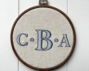 BLUE Custom Embroidered Monogram