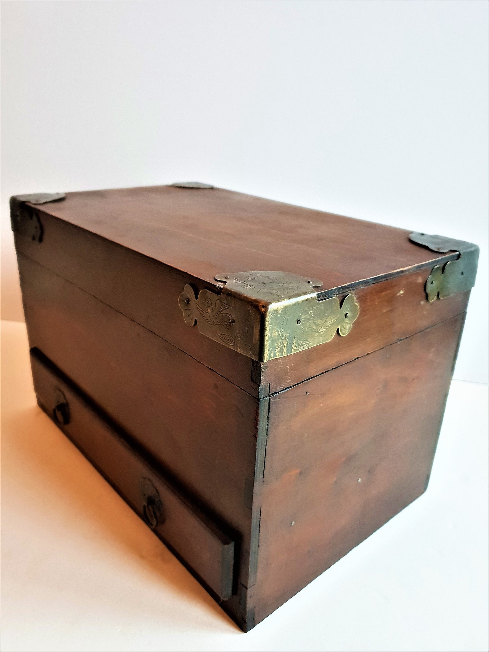 Vintage Memory Chest,wooden Chest, Keepsake Box, Memory Box Baby and