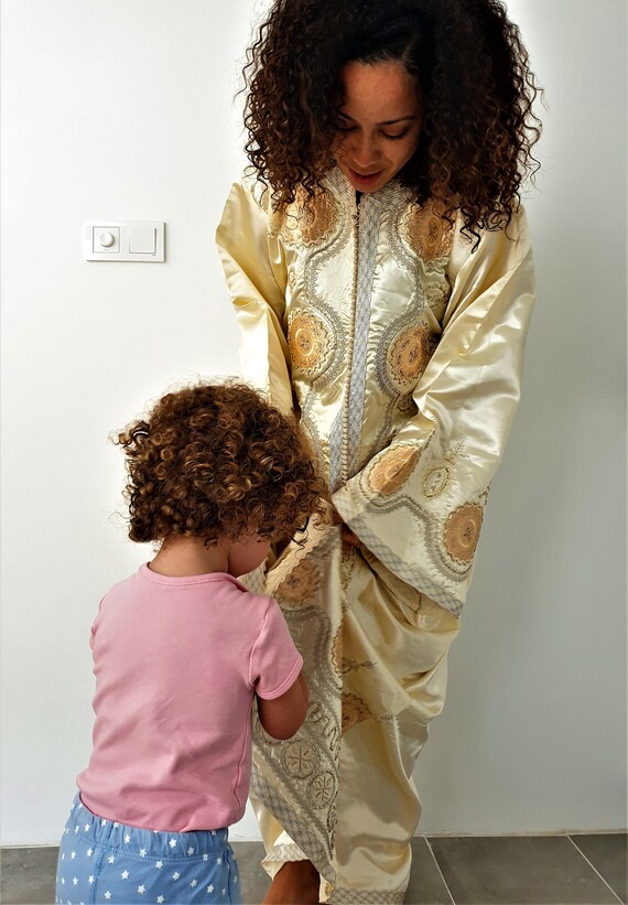 EXQUISITE Vintage Moroccan Caftan Metallic Brocade