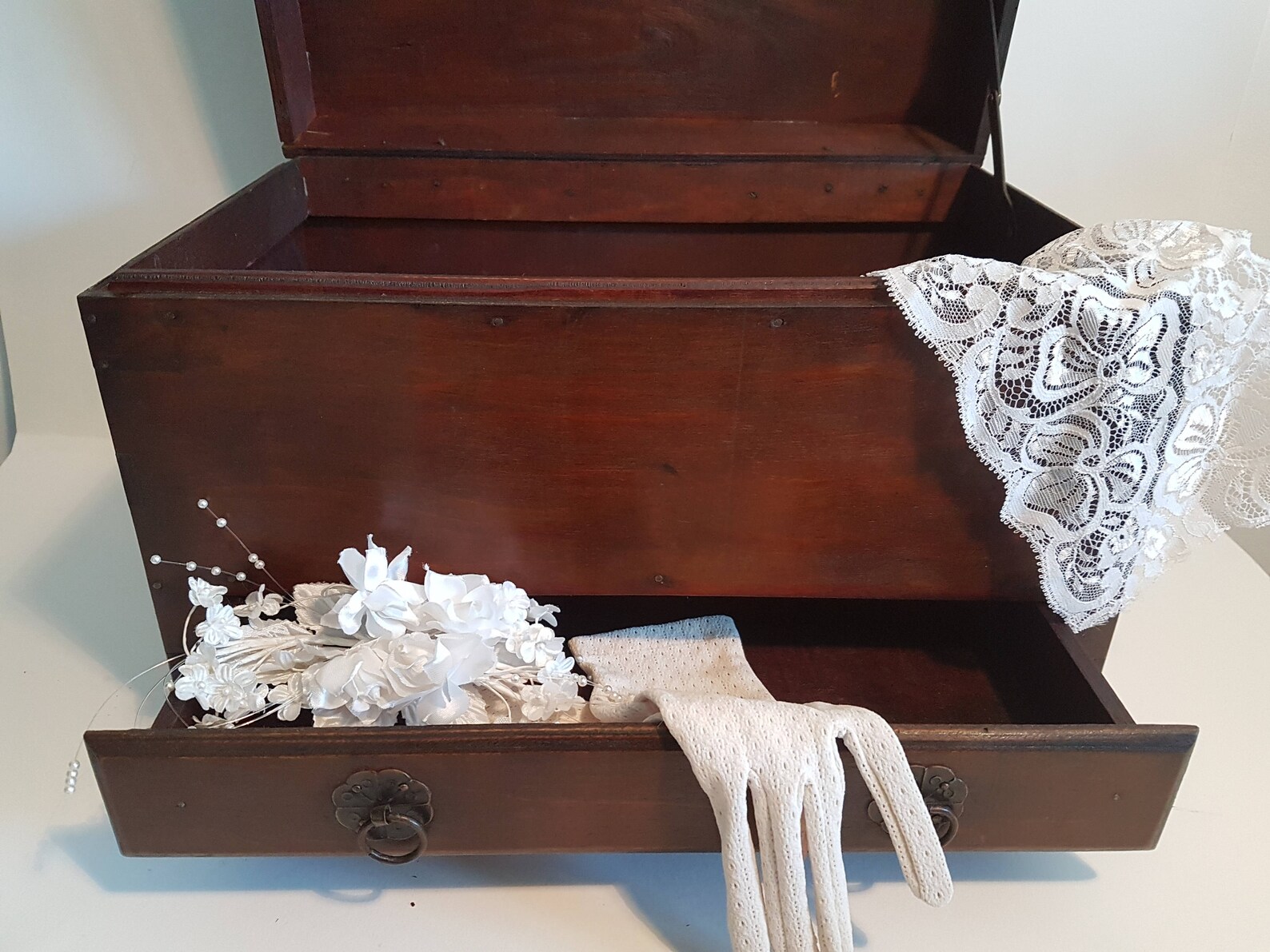 Vintage Memory Chest,wooden Chest, Keepsake Box, Memory Box Baby and