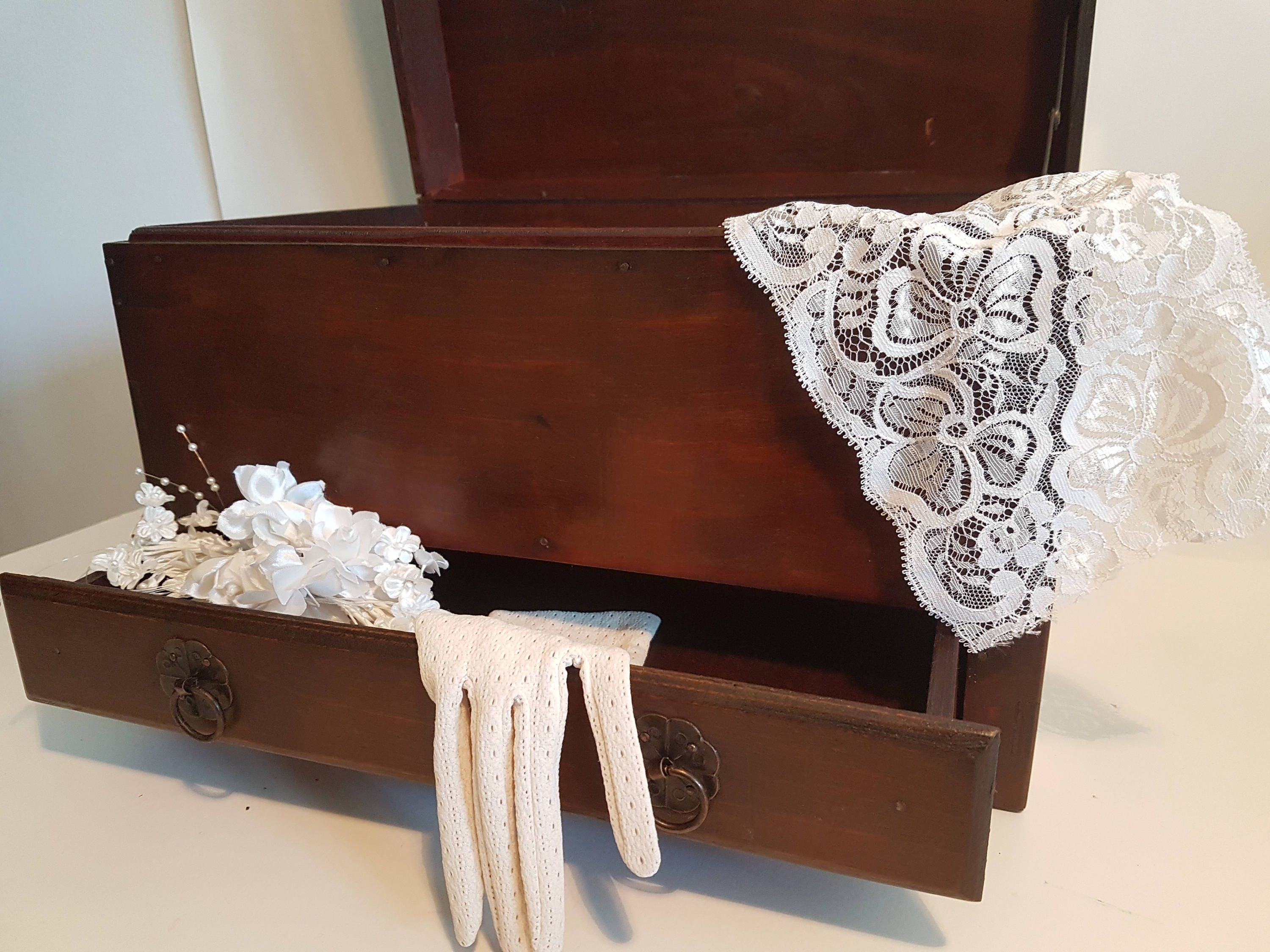 Vintage Memory Chest,wooden Chest, Keepsake Box, Memory Box Baby and