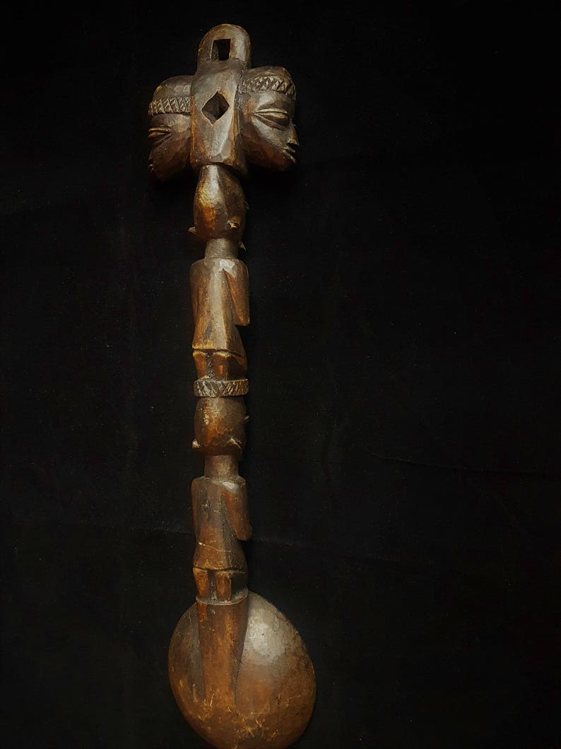 A Yoruba LARGE Spoon Nigeria With a Seated Female Figure Etsy
