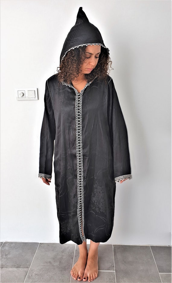 Womens Cardigan Robe Embroidered Brocade Long Loose Coat Abaya