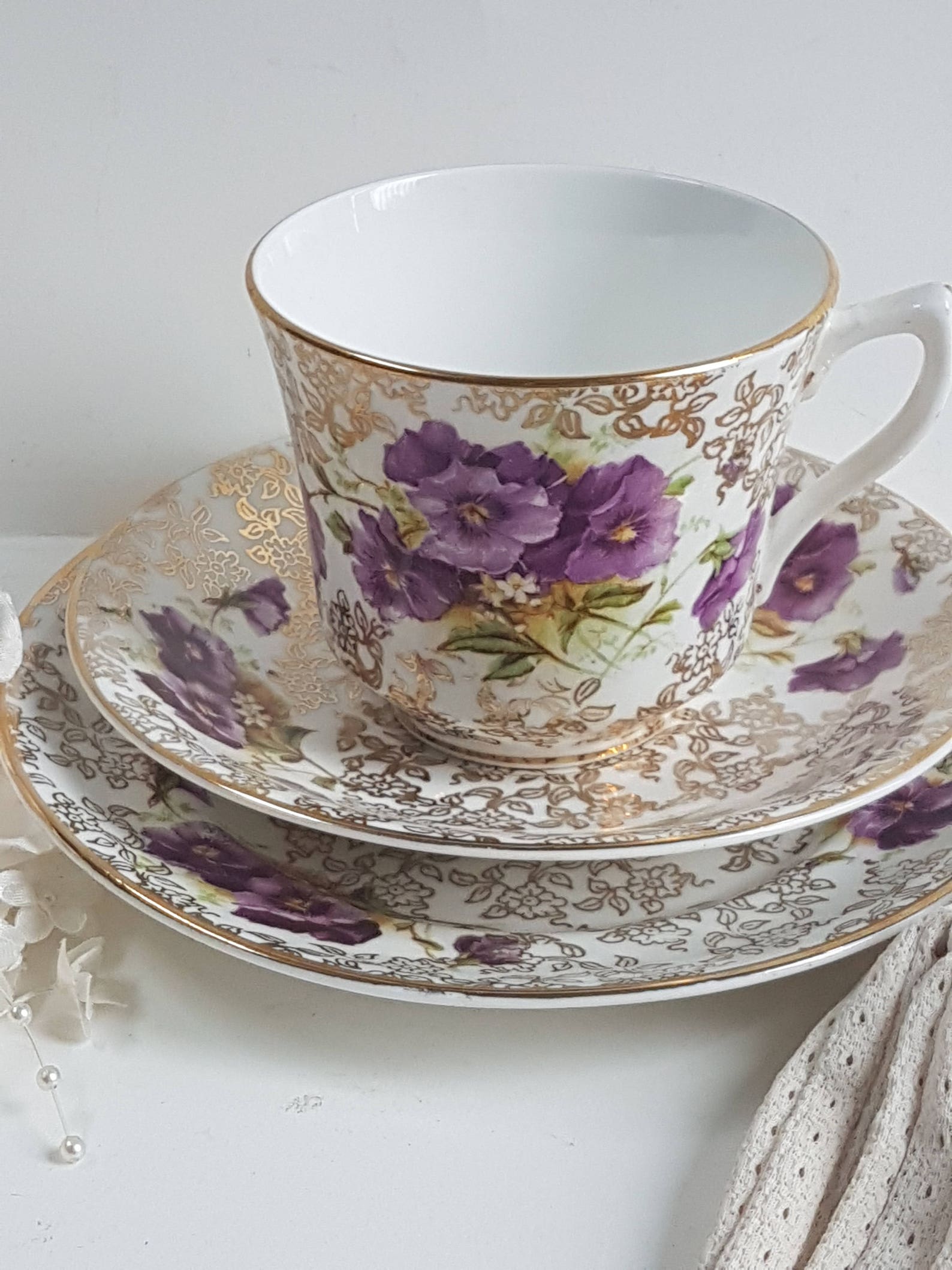 Vintage Luborn 22kt Gold Bone China Tea Set Bone China Tea Etsy UK