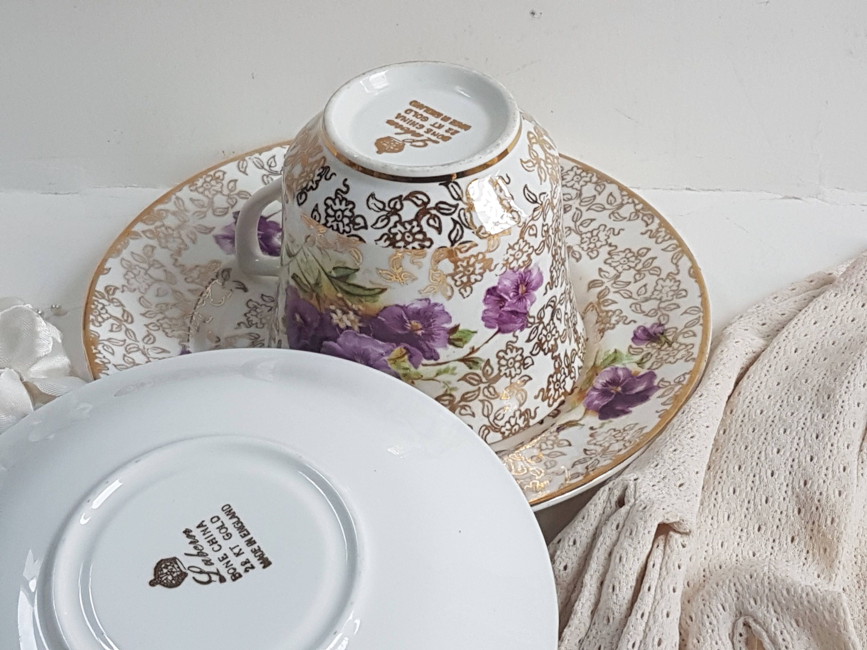 Vintage Luborn 22kt Gold Bone China Tea Set Bone China Tea Etsy