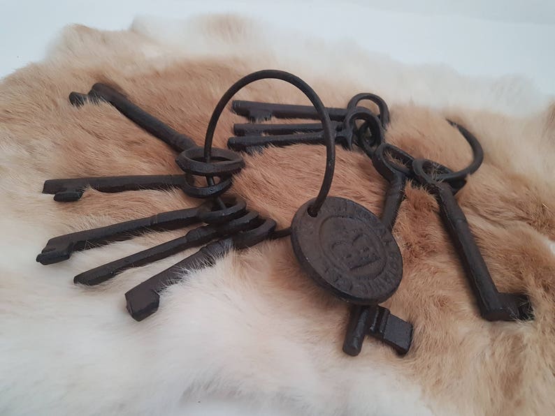 Extra Large Antique Iron Skeleton Keys Rare and Unique Old Etsy