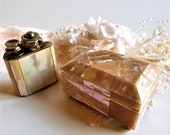Vintage Splendor Marque Deposee Perfume Atomizer Switzerland and Antique English Mother of Pearl jewelry box circa 1890, Trinket Gift box