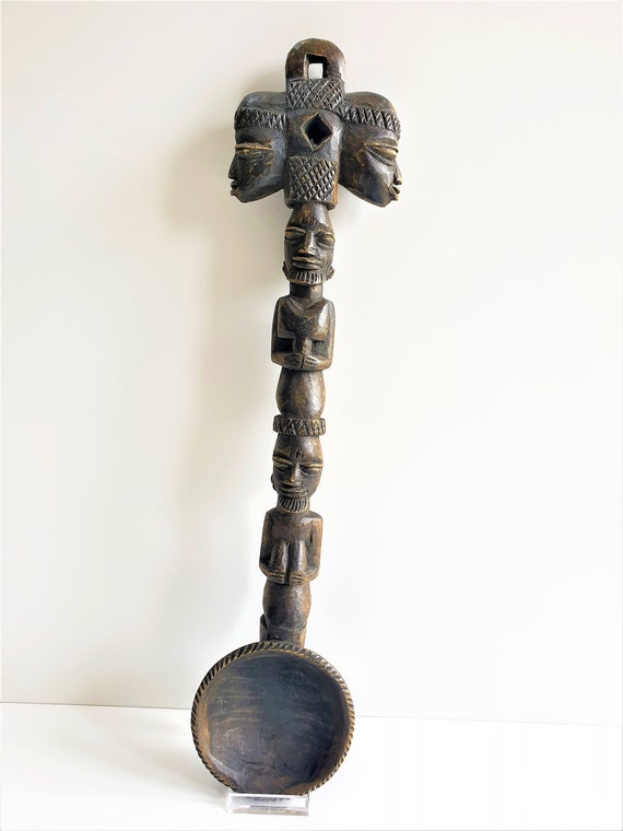 A Yoruba LARGE Spoon Nigeria With a Seated Female Figure Etsy