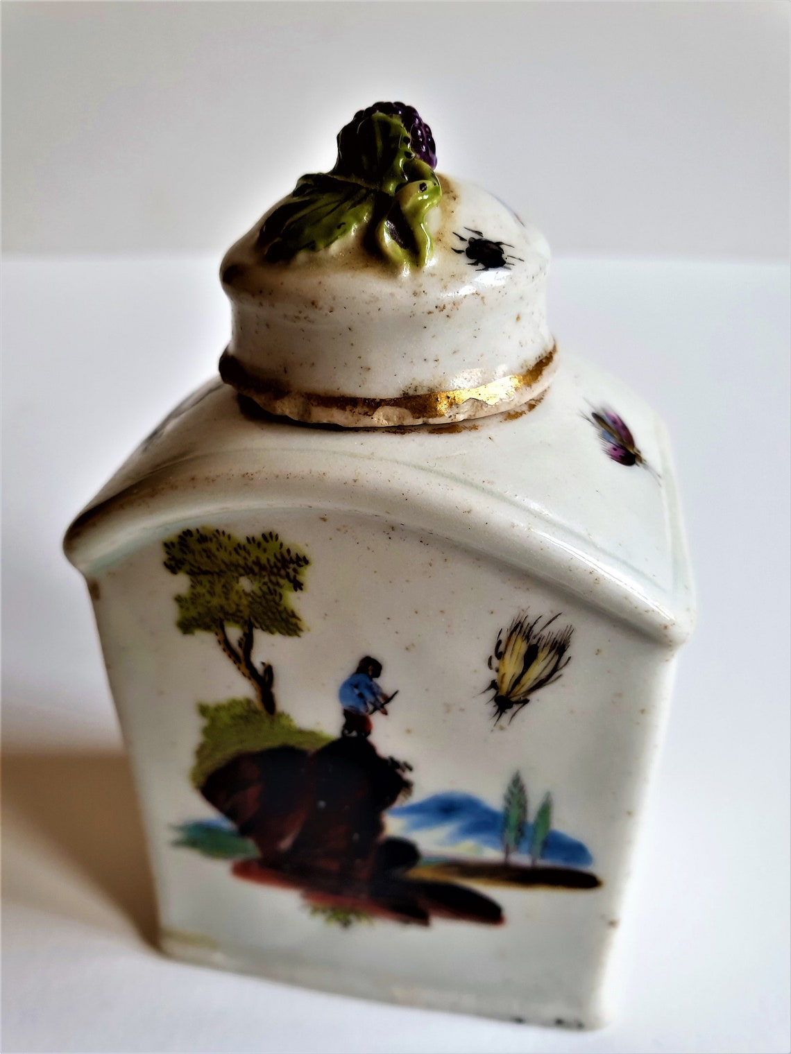 Antique Tea Caddy Meissen Porcelain Tea Caddy Late 18th C. A Etsy