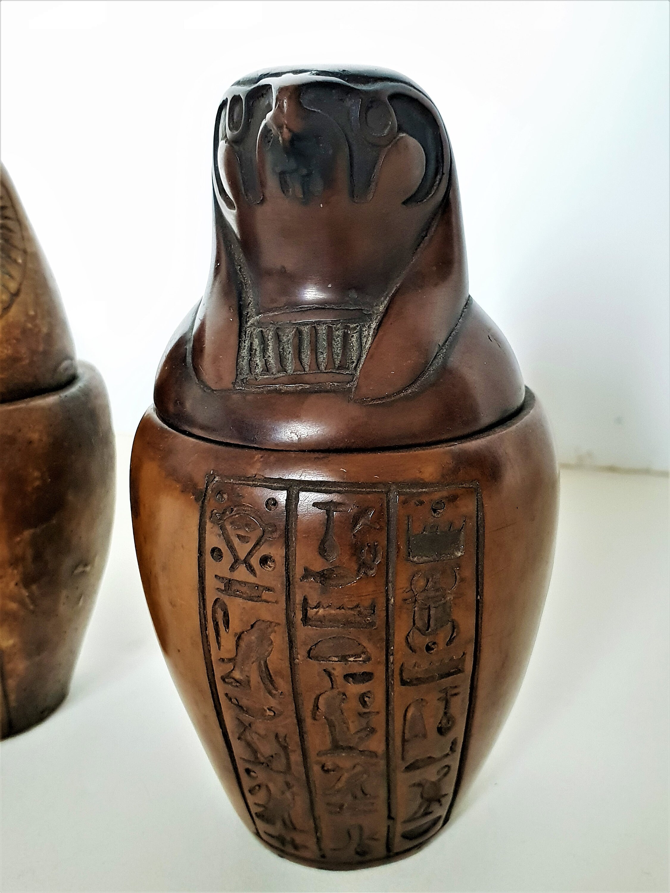 RARE Collection Set of three Egyptian Canopic Jars Organs Etsy